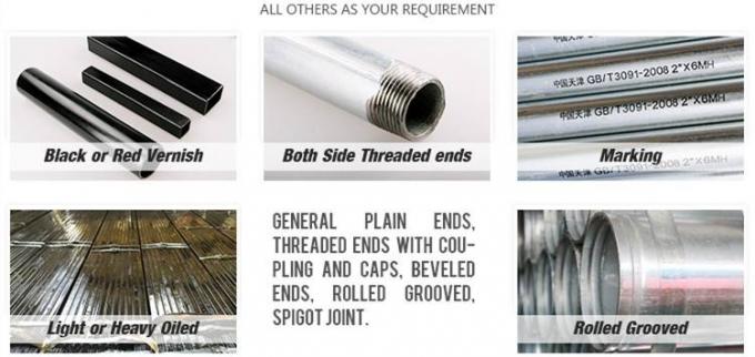 لوله های فولادی پیش گالوانیزه داربست جوش داده شده گرد ساختمانی GI 7