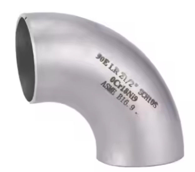 Butt Welded Stainless Steel Elbow 90 Degree Long Radius Elbow SS Tube Fitting Sand Blasting China Factory