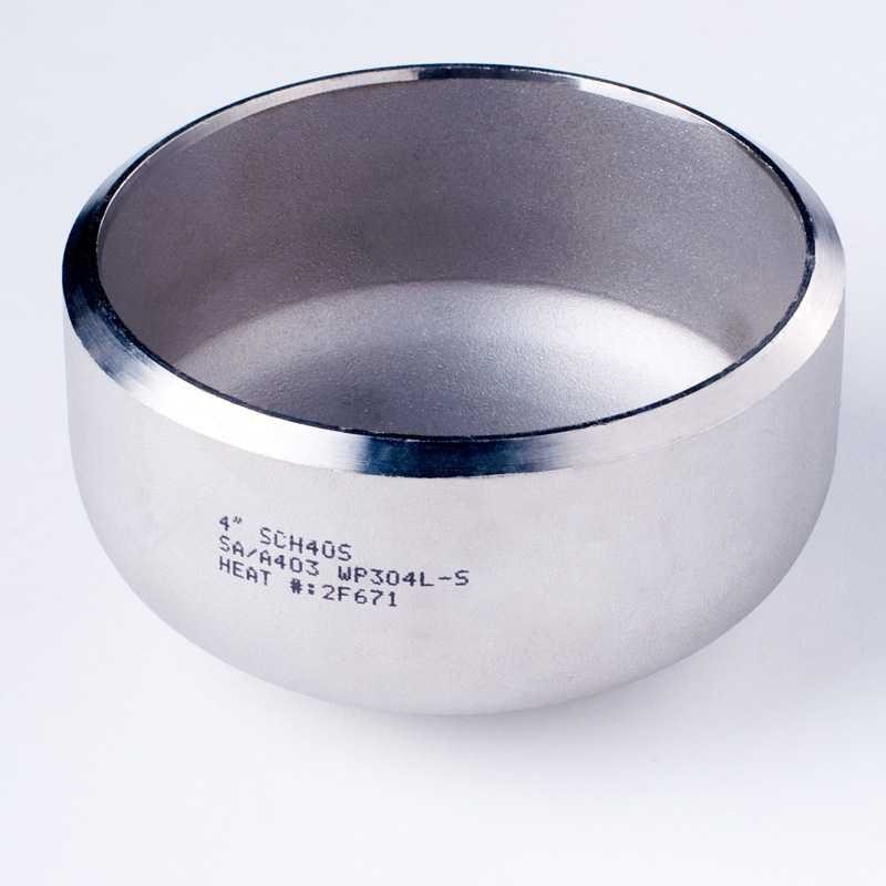 Stainless Steel Welded Head Polished Thickened Stamped Pipe Cap Wide Application Range