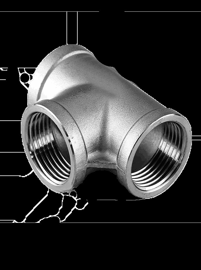 DN 2'' * 2'' SCH 40 Forged Pipe Fittings Threaded Equal Tee ASME B16.9