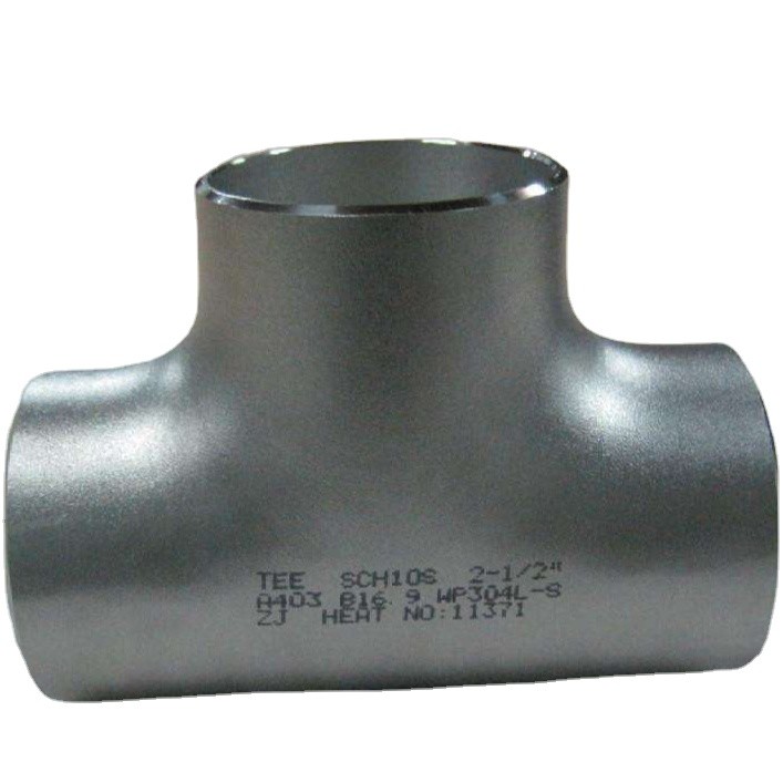 ASME B16.9 815 UNS32750 2 4 6 8 inch stainless steel seamless Butt weld tee pipe fitting