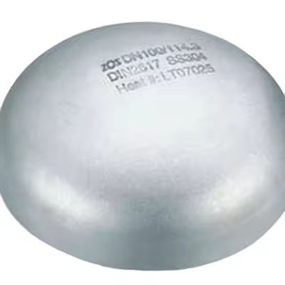 304 Stainless Steel Oval Tube Cap Sanitary Grade Internal and External Mirror Polished Welded Tube Cap Bright Stainless Steel
