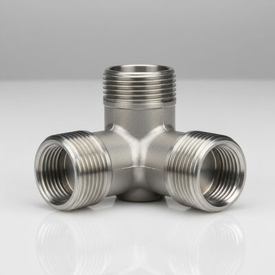 سه راهی فولادی ضد زنگ 3000 Psi با درجه حرارت 1000 درجه فارنهایت و انتهای رزوه ای برای توزیع جریان بهینه